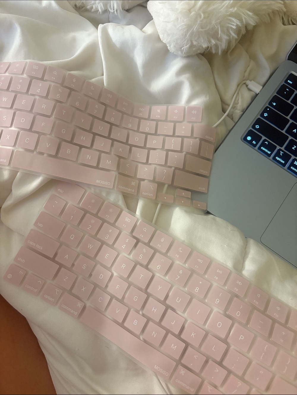Silicone Pink Keyboard Cover Set